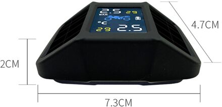 Real-Time Display Zonne-energie Tpms Met 2 Externe Sensor Motorfiets Bandenspanningscontrolesysteem Druk Temperatuur Alarm