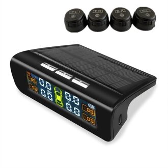 Real-Time Monitoring Solar Auto Tpms Bandenspanning Monitor Systemen Draadloze 433.92 Mhz Sensoren Hoge Temperatuur Lek Waarschuwing bruin