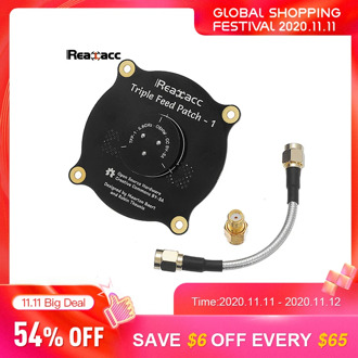 Realacc 5.8GHz 9.4dBi Triple Feed Patch Antenna SMA / RP SMA Directional Circular Polarized FPV Antenna For Fatshark Goggles
