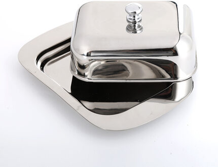 Realand Luxious Rvs Botervloot Box Container Shiny Kaas Server Opslag Keeper Lade met te Houden Deksel