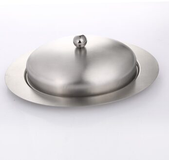 Realand Top Rvs OVALE Botervloot Box Container Elegante Kaas Server Opslag Keeper Lade met te Houden Deksel