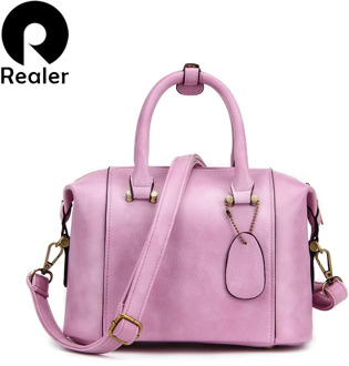Realer Boston Bag Imitation Leather Bag Women Crossbody Bag Black Ladies Tote New Brand High Quality Designer Women 2020 Fashion