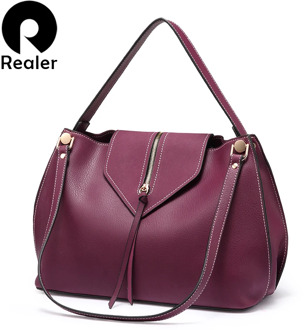 REALER women handbags designer crossbody shoulder bags artificial leather high quality hobos ladies totes messenger bags female