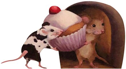 Realistische 3D Mouse Muursticker Muis In Een Gat Muurtattoo Gat Art Wall Sticker Vinyl Decal Muis Thuis Plint board Verwijderbare F