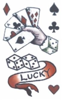 Realistische casino tattoos 1 vel