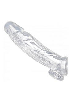Realistische Heldere Penis Sleeve en Ball Stretcher - Realistische Heldere Penis Sleeve en Ball Stretcher