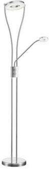Reality RENNES LED 18W / 4W nikkel vloerlamp