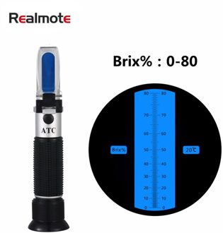 Realmote Handheld Brix 0-80% Refractometer Atc Concentratie Hoge Suiker Test Tool Fruit Zoetheid Meter
