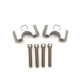 Realziom 2 Stuks 28Mm Aluminium Motorfiets Stuur Riser Handvat Bar Klem Voor Honda X Adv X ADV150 X ADV750 xadv 150 750 XADV750 Zilver