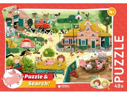 Rebo Productions legpuzzel Cas & Cato Farm junior 48 stukjes