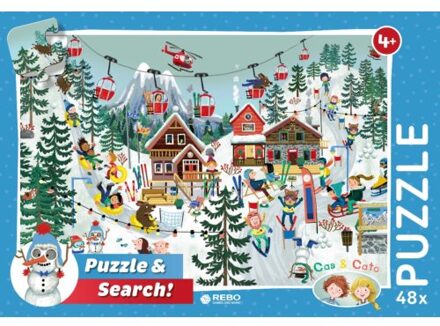 Rebo Productions legpuzzel Cas & Cato Winter junior 48 stukjes