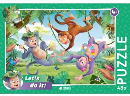 Rebo Productions legpuzzel Jungle junior 48 stukjes