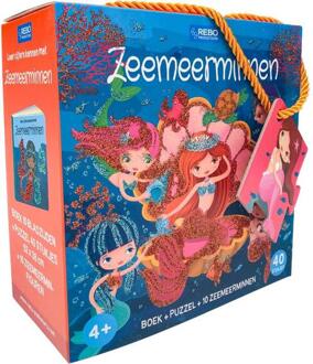 Rebo Productions Zeemeerminnen - Boek-Puzzel- 10 figuren