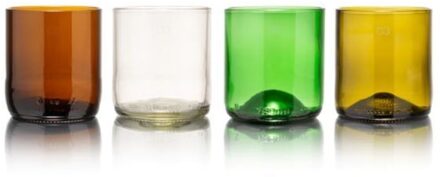 Rebottled Glazen - Short Tumbler - 4-pack - Mix