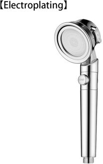 Recableght 3 Modi Stop Water Bad Douchekop Verstelbare Regen Douchekop Filter Badkamer Accessoires Hoge Druk Spa Nozzle Plating-zilver
