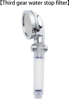 Recableght 3 Modi Stop Water Bad Douchekop Verstelbare Regen Douchekop Filter Badkamer Accessoires Hoge Druk Spa Nozzle transparant-3 Modes