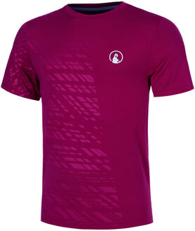 Receiver Embossed T-shirt Heren-berry, wit bes - S