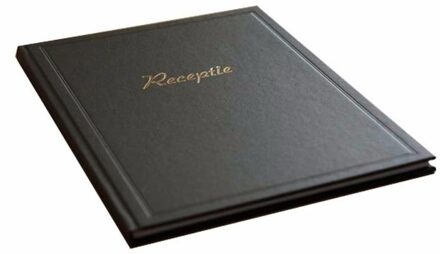 Receptie gastenboek - zwart - 40 bladzijden - 26 x 21 cm - bruiloft of receptie boek