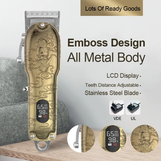 Rechargable Hair Trimmer with Digital display All Metal Electric Hair clipper professional Trimmer for men cutting machine hair