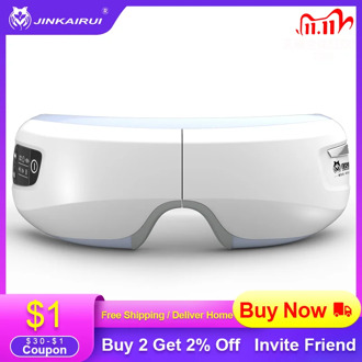 Rechargeable Electric Air Pressure Eye Massager with Mp3 Functions Wireless Vibration Magnetic Far-infrared Heating Usb Glasses