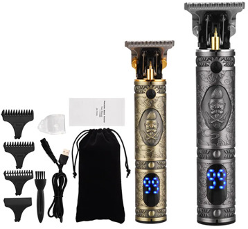 Rechargeable haircut Barber Hair Clipper Trimmer Electric beard LCD Display Hair Cutting Machine Men Baldheaded T-blade Trimmer