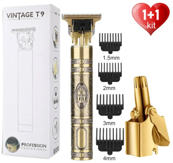 Rechargeable T9 Baldheaded Hair Clipper+Nose Hair Trimmer Electric Shaver Men Razor Cordless Barber Hair Cutting Machine Mower