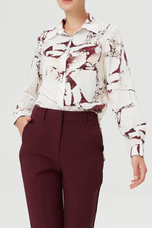 Recht shirt met marmeren effectprint - maat L Wit