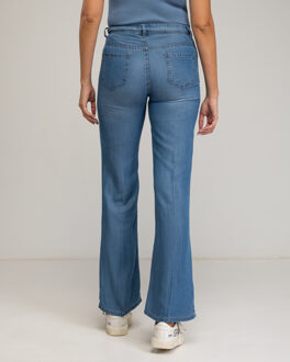 Rechtaf lente Tencel broek Blauw - S