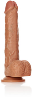 Rechtdoor Realistische Dildo met Ballen en Zuignap - 10 / 25,5 cm