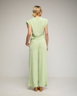 Rechte broeken met figuurnaden Groen