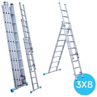 Rechte Driedelige Ladder - Reform Ladder - 3x8 Sporten