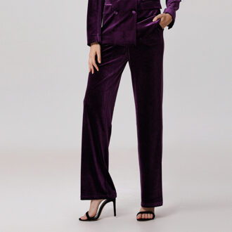 Rechte fluwelen pantalon Paars