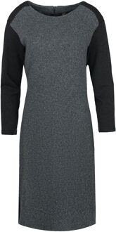 Rechte Grijze Jurk met Zwart Detail Donkergrijs - EU 44 / UK 16