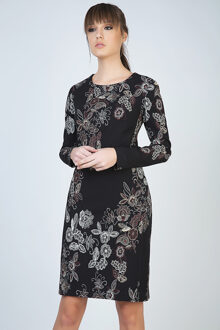 Rechte jurk met lange mouwen Zwart - EU 38 / UK 10