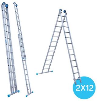 Rechte Reform Ladder - Tweedelige Ladder Met 2x12 Sporten