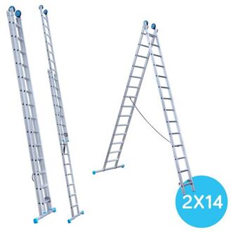 Rechte Reform Ladder - Tweedelige Ladder Met 2x14 Sporten