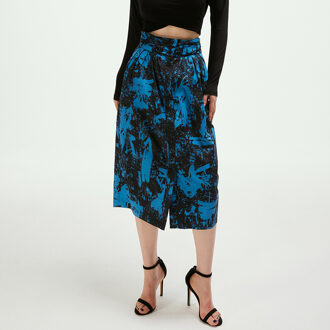 Rechte rok in katoen geknoopt Blauw - M