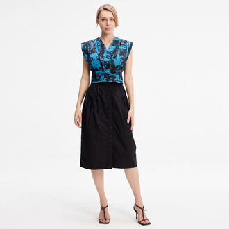 Rechte rok in katoen geknoopt Zwart - M