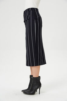 Rechte rok met dunne strepen Blauw - XS