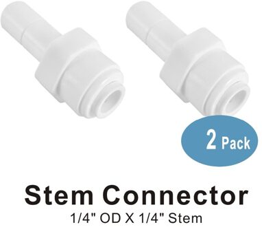Rechte Steel Connector 1/4 "Stem X 1/4" Quick Connect Fitting Onderdelen Voor Water Filters En Reverse Omosis Ro systemen-2 Pack