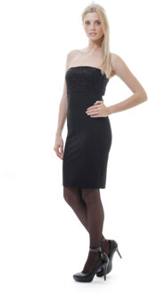 Rechte, strapless mini-jurk Zwart - XL