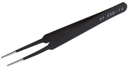 Rechte Tip Zwart Extra Fine Point Metal Tweezer