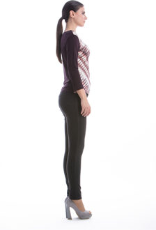 Rechte top met patroon Wijnrood - EU 40 / UK 12