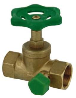 Rechte wegklep, 1/2"IT, met aftapkraan - 988575055