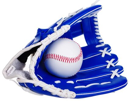 Rechterhand Lederen Batting Handschoenen Kids Baseball Handschoen Apparatuur Heren Softbal Beisbolera Sport Accessoires BJ50ST Blauw / 10.5 inches
