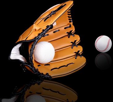 Rechterhand Lederen Batting Handschoenen Kids Baseball Handschoen Apparatuur Heren Softbal Beisbolera Sport Accessoires BJ50ST Bruin / 10.5 inches