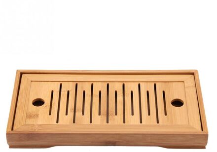 Rechthoek Chinese Gongfu Thee Bamboe Thee Dienblad Voedsel Koffie Thee Bestek Lade 27x14x3cm