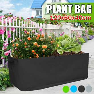 Rechthoek Grow Bag 120X60X40 Cm Tuin Bed Anti-Corrosie Outdoor Plantaardige Planter Non-woven stof Zaailing Gallon Boom Handvat Blauw