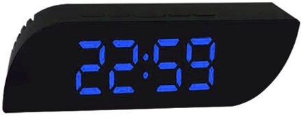 Rechthoek Multifunctionele Bureau Klokken Digitale Spiegel Led Wekker Night Lights Thermometer Elektronische Tafel Klok Aankomst Blauw