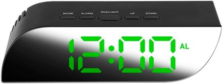 Rechthoek Multifunctionele Bureau Klokken Digitale Spiegel Led Wekker Night Lights Thermometer Elektronische Tafel Klok Aankomst groen
